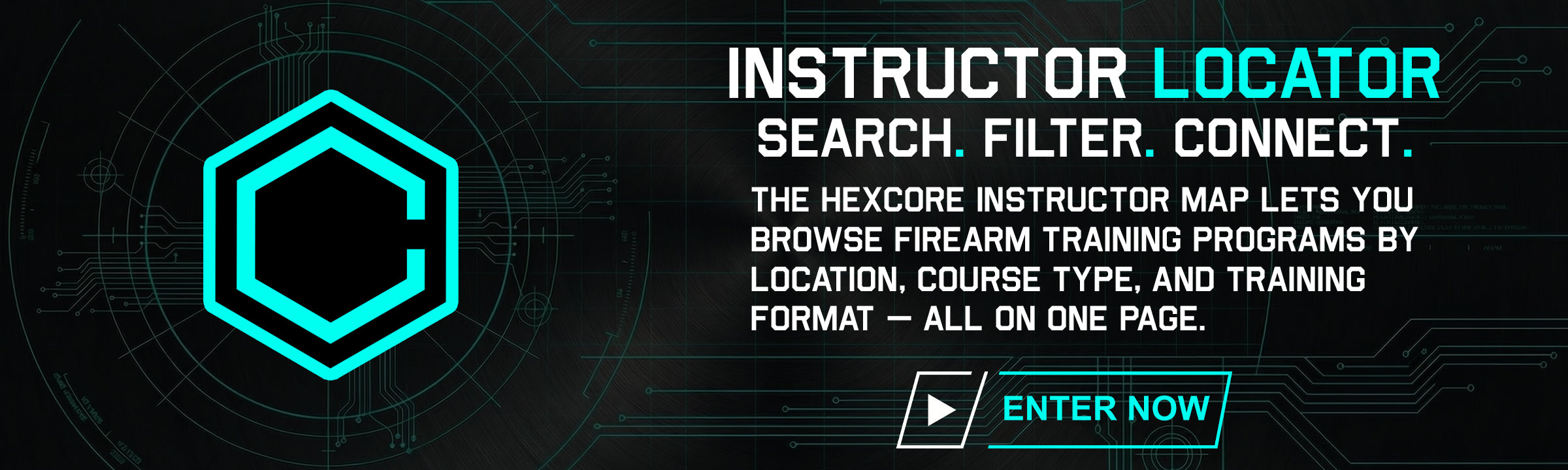 HexCore Firearm Instructor Map — find certified trainers near you